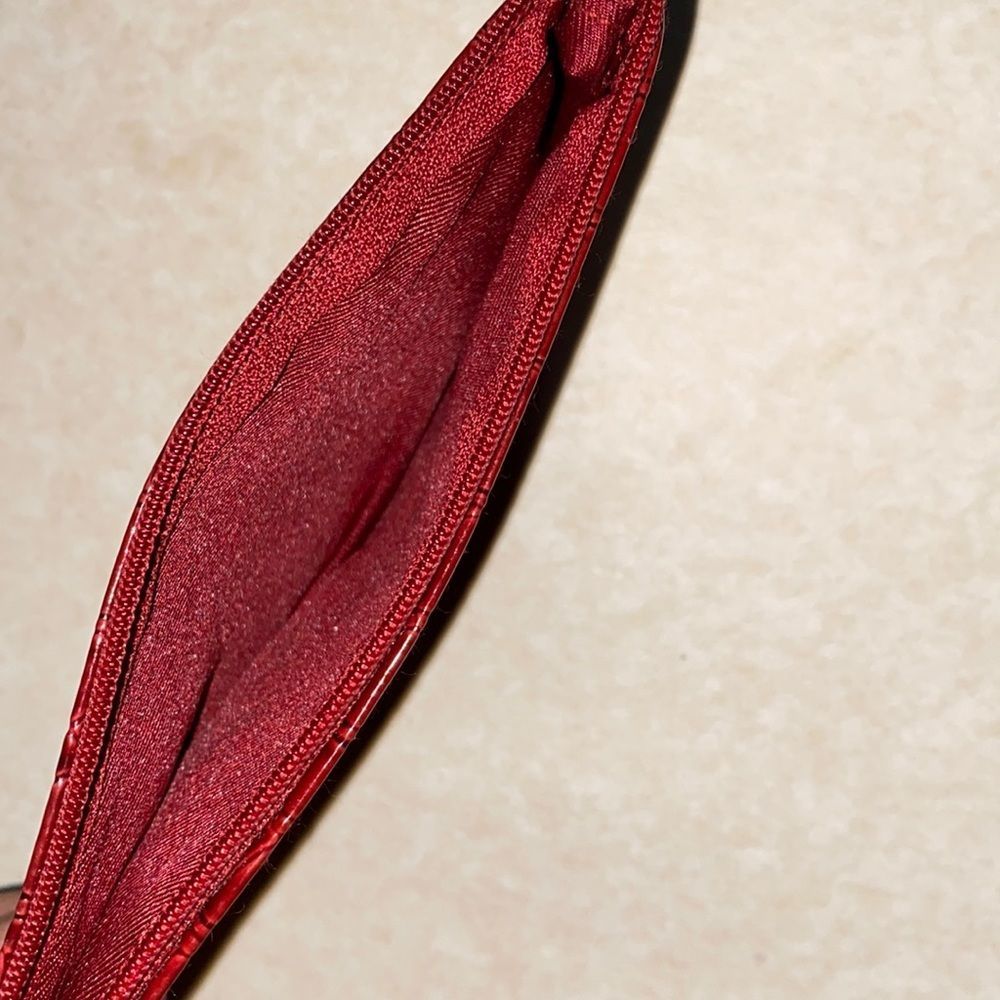 Red Snakeskin Mini Rectangular Clutch/Wristlet - image 2